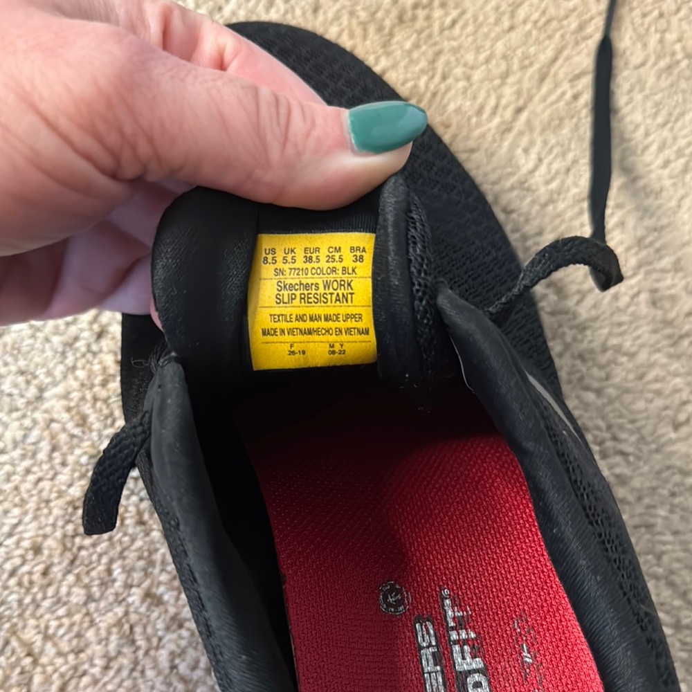 Skechers Women’s Slip Resistant Black Athletic Shoes - Picture 3 of 3